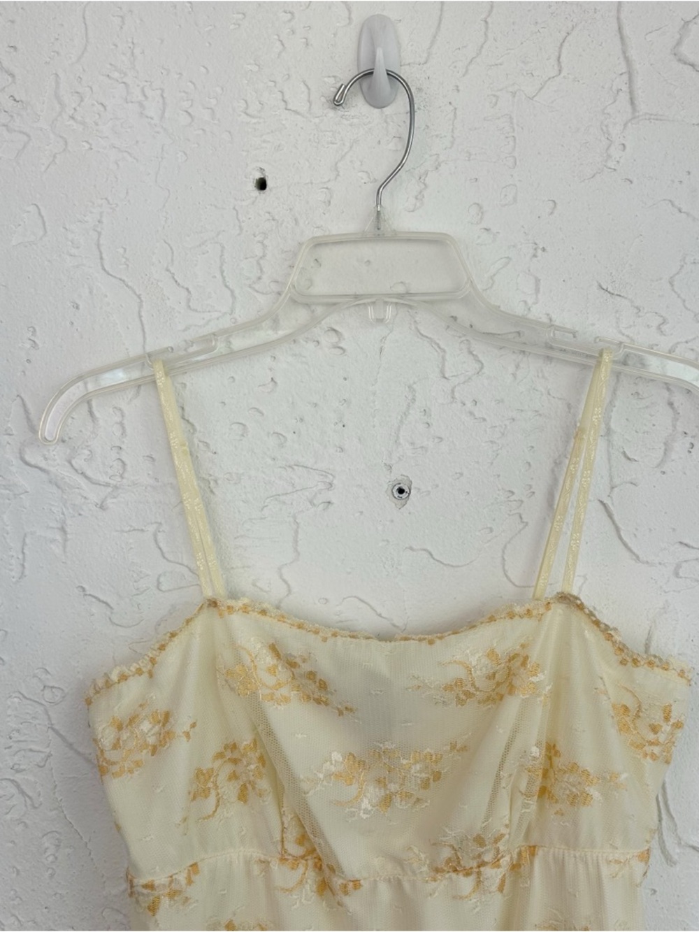 Vintage Y2K White/Cream Square Neck Lace Babydoll Cami Size Large - Picture 3 of 11